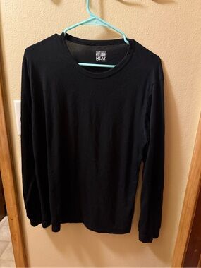 Weatherproof HEATTECH Men's Black Long-Sleeve Crew